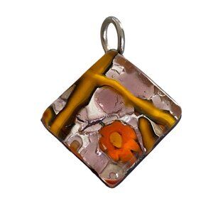 Murano Art Glass Pendant Pink orange